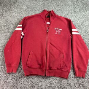 Timberland Jacket Mens Small Red White 73 Full Zip Double Sided Varsity READ